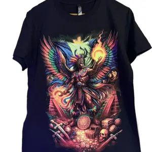 Tecun Uman T-Shirts - Black Tee with Colorful Graphic Design Featuring a Unique Artwork Print Tshirt