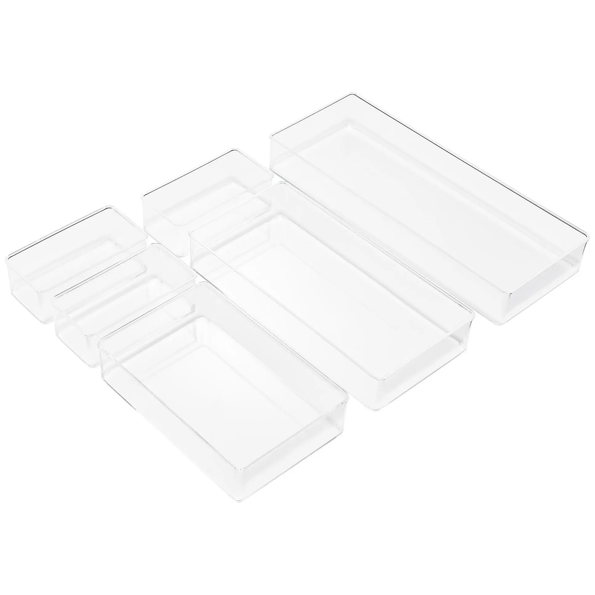 Sorbus Clear Ac rylic 6-Piece K itchen Drawer O rganizer Set