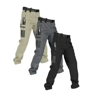 Men's solid color waterproof tactical work pants -3-piece set, no waistband, multiple pockets, durable outdoor hiking and casual pants (regular fit) Spring statementRAIMENTRY