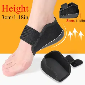 Heel Protector Pads for Men Women Height Boost Insoles Non Slip Half Sole with Hook Loop Closure Pressure Reducing for Walking Running Casual Shoes