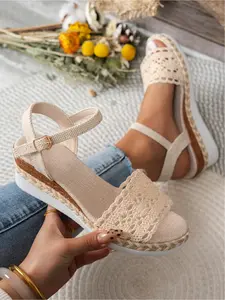 Women's Summer Fashion Wedge Platform Ankle Strap Sandals Bohemian Style Height Increasing Slides 2026 New Outdoor Commuting Beach Shoes