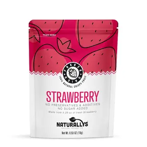 NATURALLYS Freeze-Dried Fruit, 100% All Natural Crispy Fruits, No Sugar Added, Non GDO, Kosher, Dehydrated Fruit, Bare and Variety Snacks Packs (Strawberry)