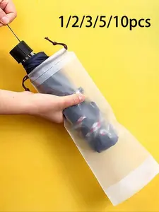 Transparent Umbrella Storage Bag, Portable Drawstring Box, Lightweight Rainproof Organizer, Multi-Functional Outdoor School Supplies