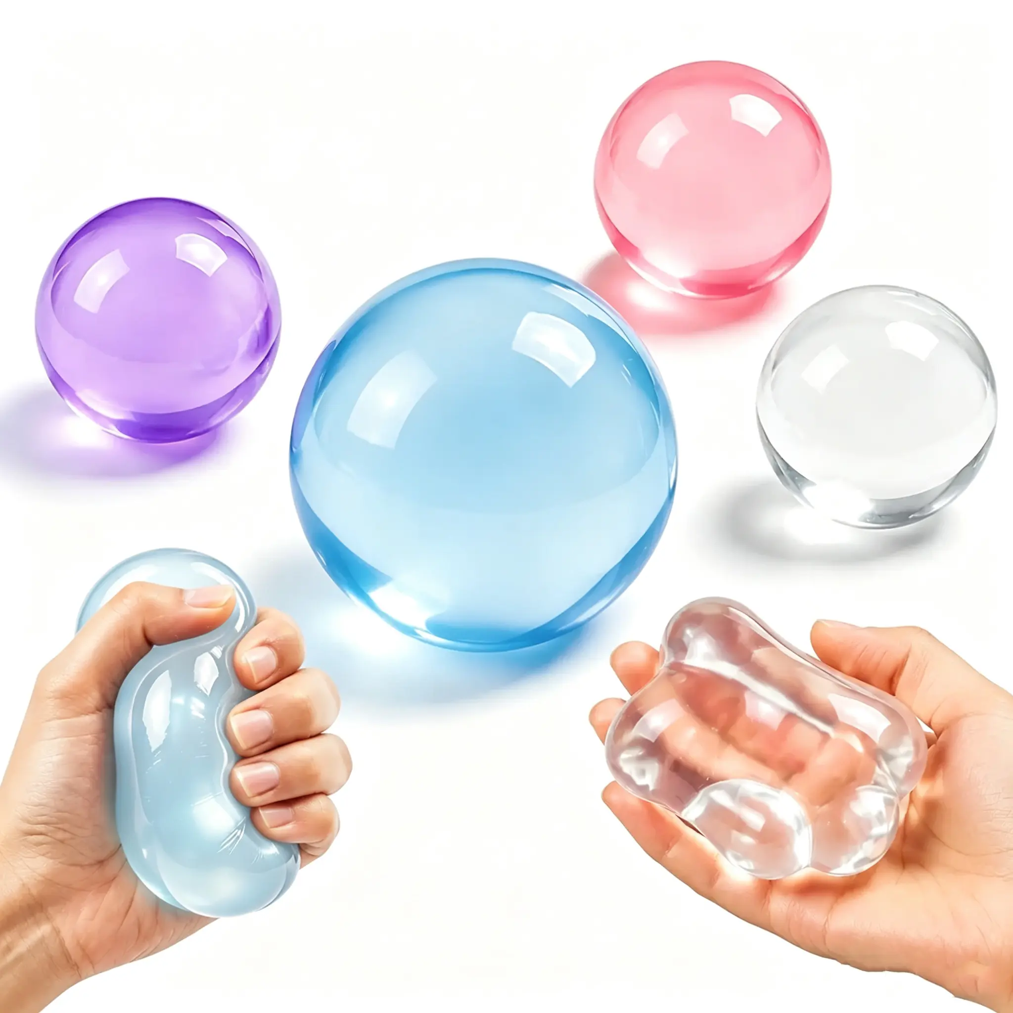 6cm Coconut Oil Squishy Fidget Toy, Super‑Soft No‑Rebound Reusable Stress Relief Squeeze Ball, High‑Value Appearance for ADHD, Desk Ornament‑MM