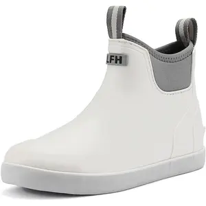 Men's Deck Boots, Waterproof Ankle Rain Boots Men Anti-Slip Traction, Outdoor Rubber Fishing Garden Boots High-Performance Shoes for Farming