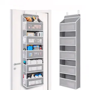 Over-the-Door Pantry Organizer, 5-Tier Hanging Storage Box with Easy-to-Clean Fabric, Anti-Tilt Design, Compact & Sturdy Door Storage for Small Spaces