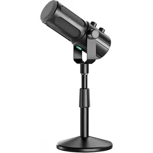 FIFINE Tank6S Vocal-Dynamic-Microphone, AmpliTank Tank6 XLR-USB-Podcast-Microphone with Desktop Stand, Mute Button, Volume Knob, Studio Metal Built, Streaming-Mic for Content Creation, Music Recording