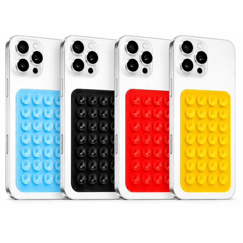 (New Deal) 4Pack Silicone  cup Phone Case Mount - Adhesive Stand, Universal adhesive phone back holder, Hands-Free Accessory Holder for Selfies, Videos (Multi Color) Octopus Vehicle Accessories, Multipurpose phone holder Cellphone