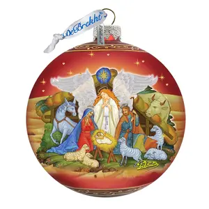 G.DeBrekht 73860-2 5 x 5.5 in. Guarding Light Nativity Large Holiday Glass Collectible Ornaments