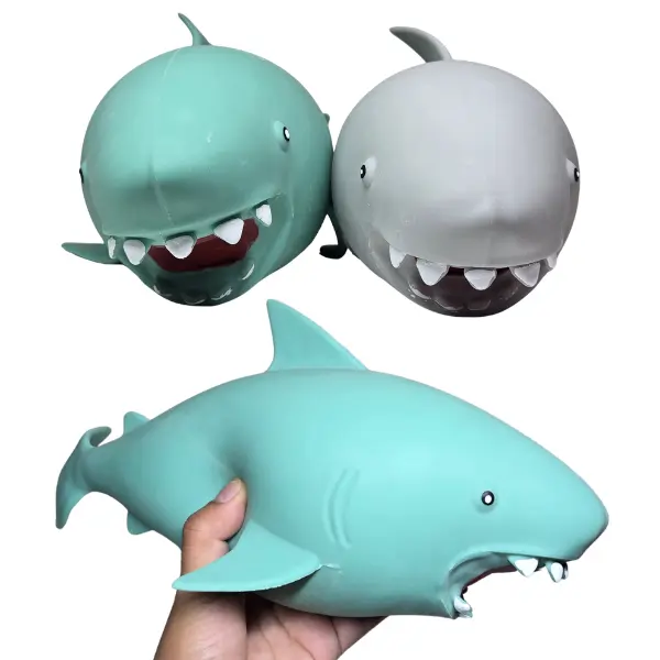 Sea Creature Shark Jumbo Stress Relief Fidget Toy Blue and Grey Color Choices Stress Relief Fidget Toy