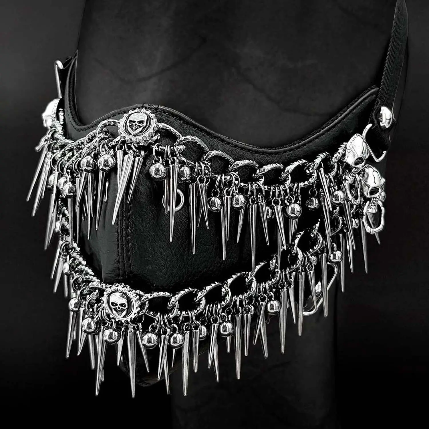 Steampunk Mask Cosplay Tassels Masquerade Men/ Women PU Leather Mask Halloween