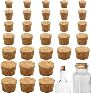 30Pcs Natural Corks Stoppers for Bottles, Assorted Sizes Cork Stoppers, Small Cork Plug, Soft Wood Tapered for Salt and Pepper DIY Projects, Airtight Sealing, Laboratory & Wine Bottles