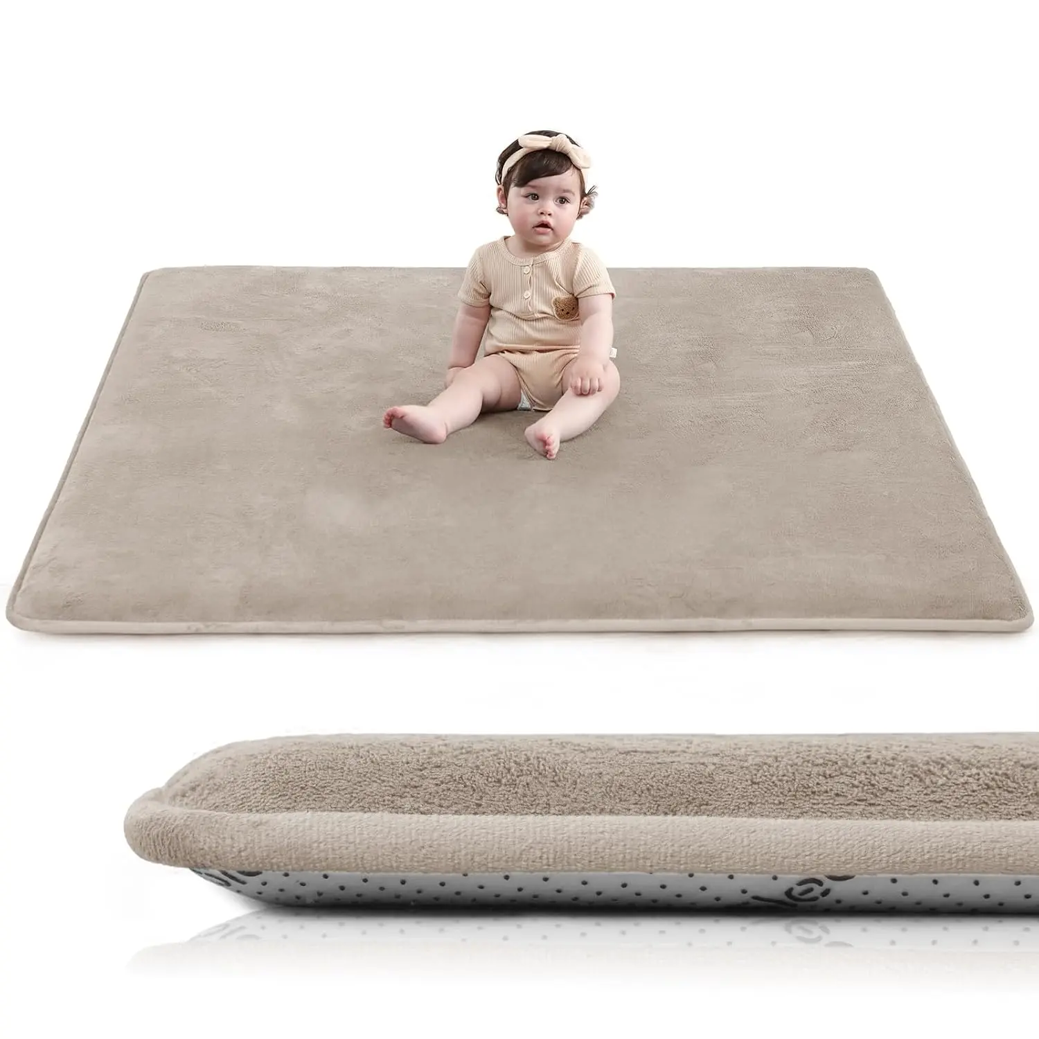 Huloo Sleep Baby Play Mat - 1.3" Thick Soft Floor Mat, Narrow Edge Design, Unisex Tatami-Style Non-Slip Baby Item for Crawling, Play & Naps, Sound-Absorbing, Protective, Foldable for Playpen & Nursery with Convenient Storage