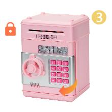 Plastic ATM Piggy Bank for Kids – Electronic Password-Secured Cash Coin Saving Box, Light Home Decor & Gift for Daughters (Pink)