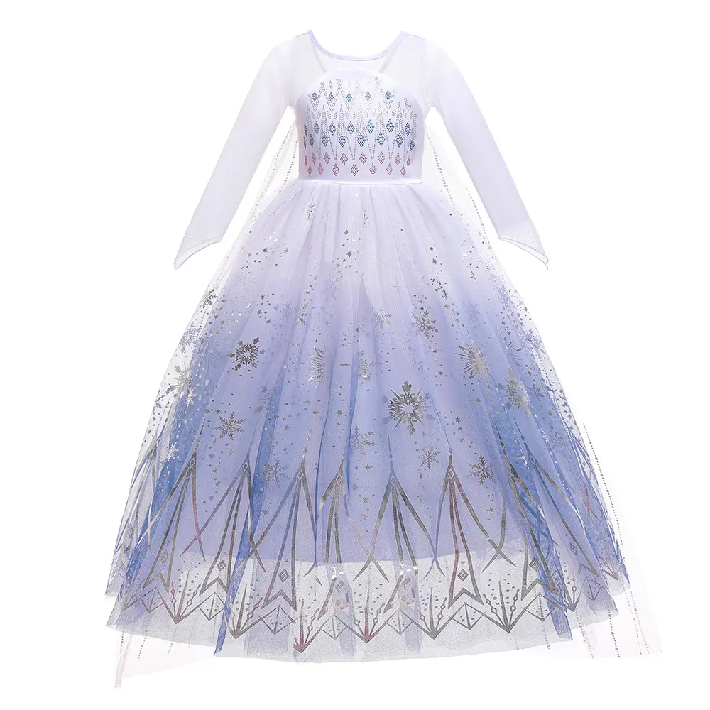 2025 Frozen Elsa & Anna Dress✨Glowing Snowflakes + Detachable Cape| Girls Christmas/Stage Costume