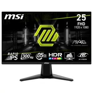 MSI 25" 300 Hz Rapid IPS FHD Monitor 0.5ms Adaptive Sync 1920 x 1080 MAG 255XF MSI 25" 300 Hz Rapid IPS FHD Monitor 0.5ms Adaptive Sync 1920 x 1080 MAG 255XF