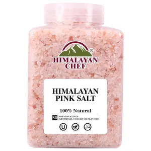 Himalayan Chef Pink Himalayan Salt Coarse Grain, 5 lbs Plastic Jar - Pure, Natural, Kosher, Mineral-Rich, Ideal for Grinder Refills, Cooking, Seasoning