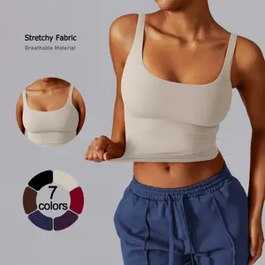 TimeOFF Women's Square Neck Crop Tank Top , Stretchy, Breathable & Supportive , Gym, Yoga, Home Workout, Casual Athleisure Soft Taco Vest workout tops gym shirts