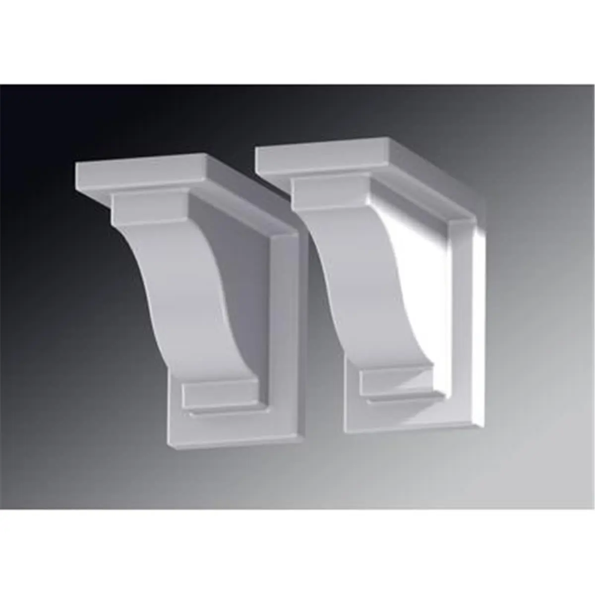 212 MAIN Yorkshire Decorative Shelf Brackets 2-Pack - White Plastic Vinyl, Curved Shape, Wall Mount, Easy Installation, Boxed, for Curved Hook Floating Bracket Shelves, Bracket Shelf