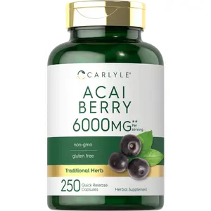 Carlyle Acai Berry Capsules 6000mg | 250 count | Non-GMO & Gluten Free Acai Berry Extract