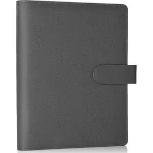 A5 Binder 6 Ring Refillable Notebook Budget Planner Cover for  Organizer, PU Leather Loose Leaf Photocard Holder Aesthetic Binder with  Buckle for A5 Planner Inserts, Glitter Black