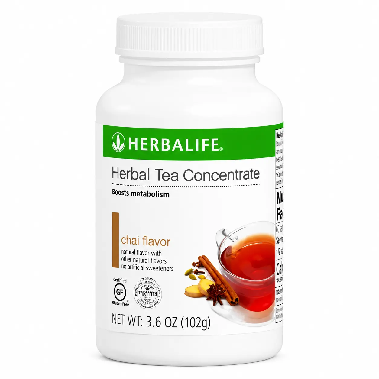 Herbalife Herbal Tea Concentrate Chai, 3.53 oz, Non-GMO, Gluten-Free Daily Hydration & Wellness Supplement for Adults with Green Tea Extract & Caffeine
