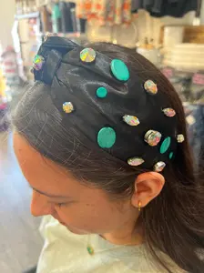 Black and Turquoise Headband - Stylish Headwear with Elegant Design for Everyday Wear