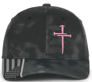 Christian Hats for Men Women Jesus 3 Nail Cross PINK CROSS