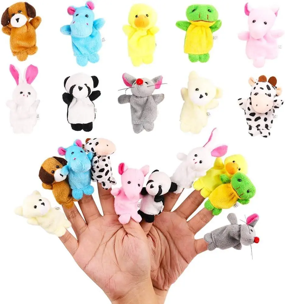 10Pcs BPA-Free Durable Animal Finger Puppets Set - 1.7x2.8in Cute Collectibles Stuffed Toys, Stuffed Animal Gifts, Cute Stuffies, Kids' Key Chains for Toddler Logical Thinking Skills, Stocking Stuffer & Party Favors