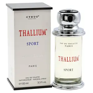 Yves De Sistelle THALLIUM SPORT Men's EDT Spray Fragrance - Boxed Packaged Masculine Fruit-Flavored Fragrances, New In Box, 3.3 fl oz or 3.4 fl oz Options, Bergamot, Pineapple, Oxygen Accord, Woody Cedarwood Musk Base, Boxed Men's Fragrance