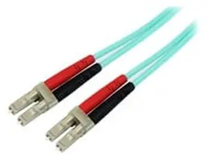 Startech 450FBLCLC2 2M OM4 Duplex LC-LC Aqua Laser-Optimized Wired Fiber Optic Patch Cable, VCSEL Array Technology, Audio & Video Accessory, Tech Accessories, Gadgets and Gizmos