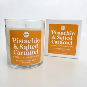 Single Wick Candle | Pistachio + Salted Caramel