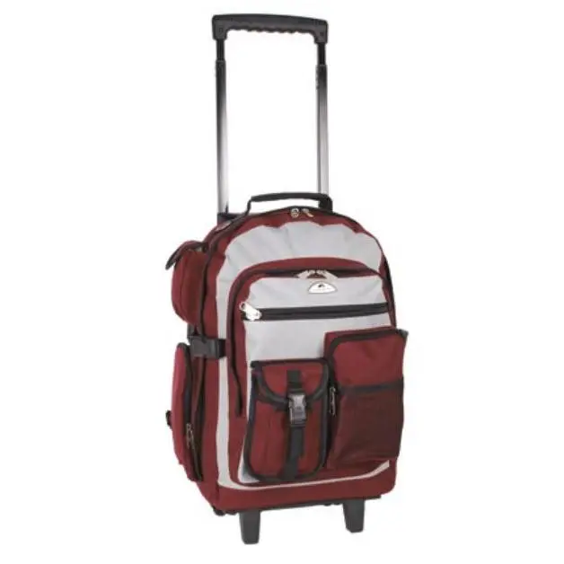 212 MAIN Everest 5045WH-BG 18.5 in. Large Multi-Pocket Deluxe Functional Rolling Backpack, Multi Use Backpack with Compression Strap and Wheels, Functional Backpacks, Multi Use Backpacks