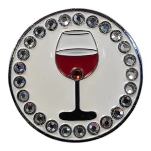 Bling Wine Glass Magnetic Pin