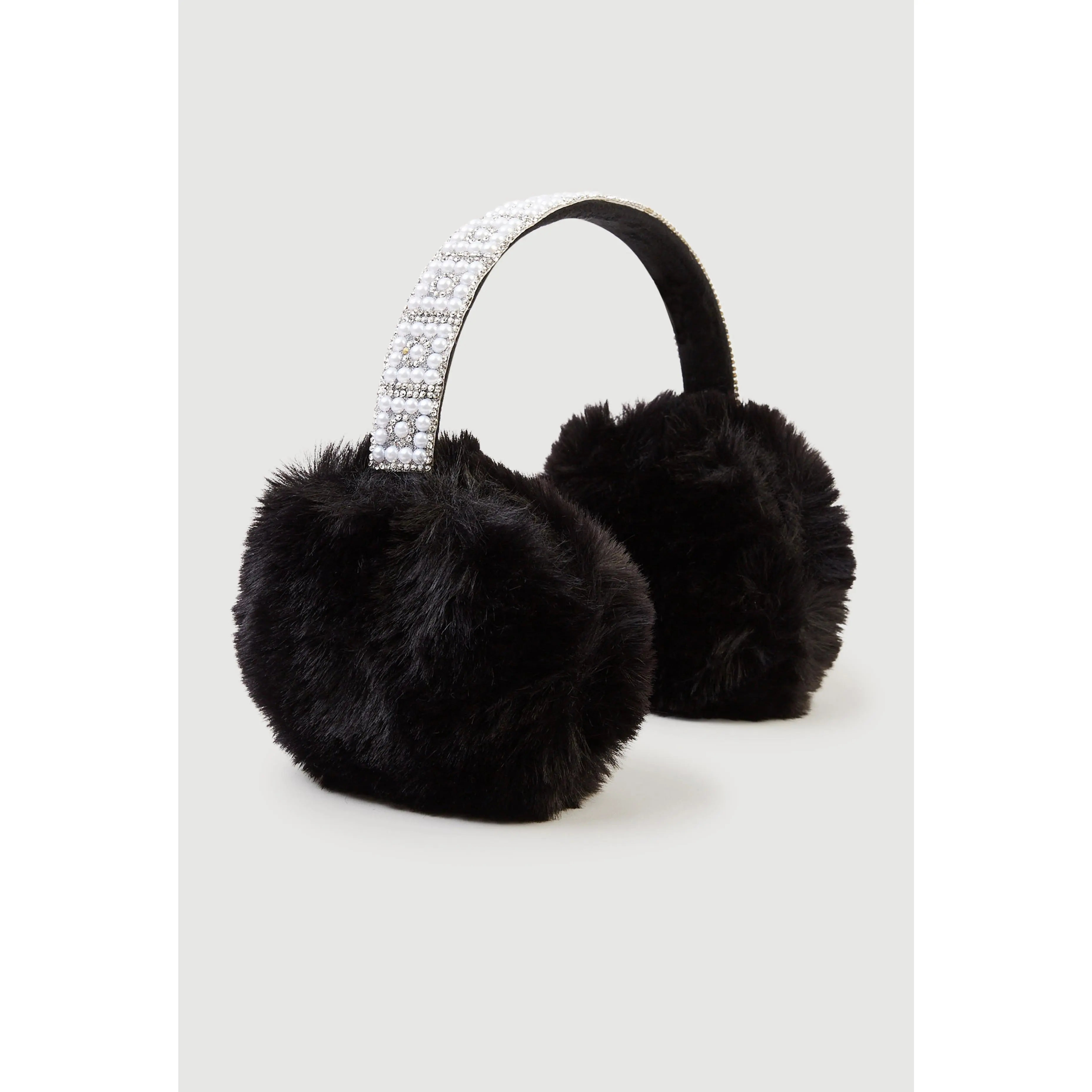 Faux Pearl Rhinestone Earmuffs