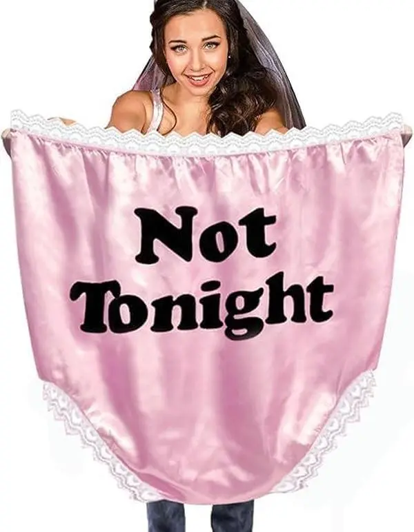 Funny Underwear for Women, Joke Gag Gift Big Mom Undies, Men Halloween Christmas Bride Wedding Game Pink