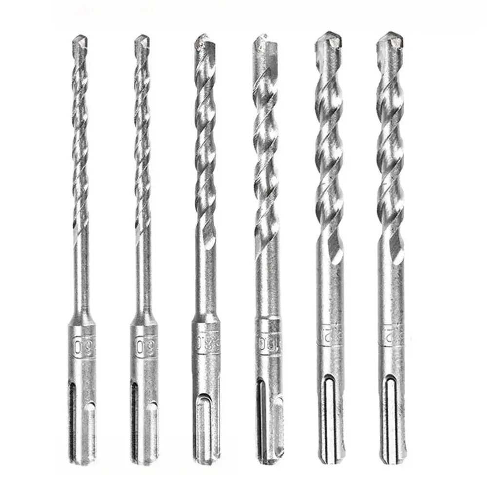 Carbide drill bit set, Drill bits set, 150mm round and square shank impact drill bit set, tool for drilling holes in concrete and ceramic tiles, high-hardness and wear-resistant construction tool