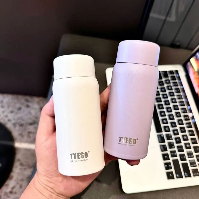 TYESO Pocket Mini Thermos Water Bottle 150ML Cute Small Stainless Steel Tumbler Cup Portable Thermal Insulation Coffee Water Cup