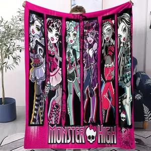 Monster High School Themed Blanket, y2k Style, Perfect Birthday Gift, Comfortable And Soft Multifunctional Blanket, Stylish Blanket, Soft Cozy Blanket