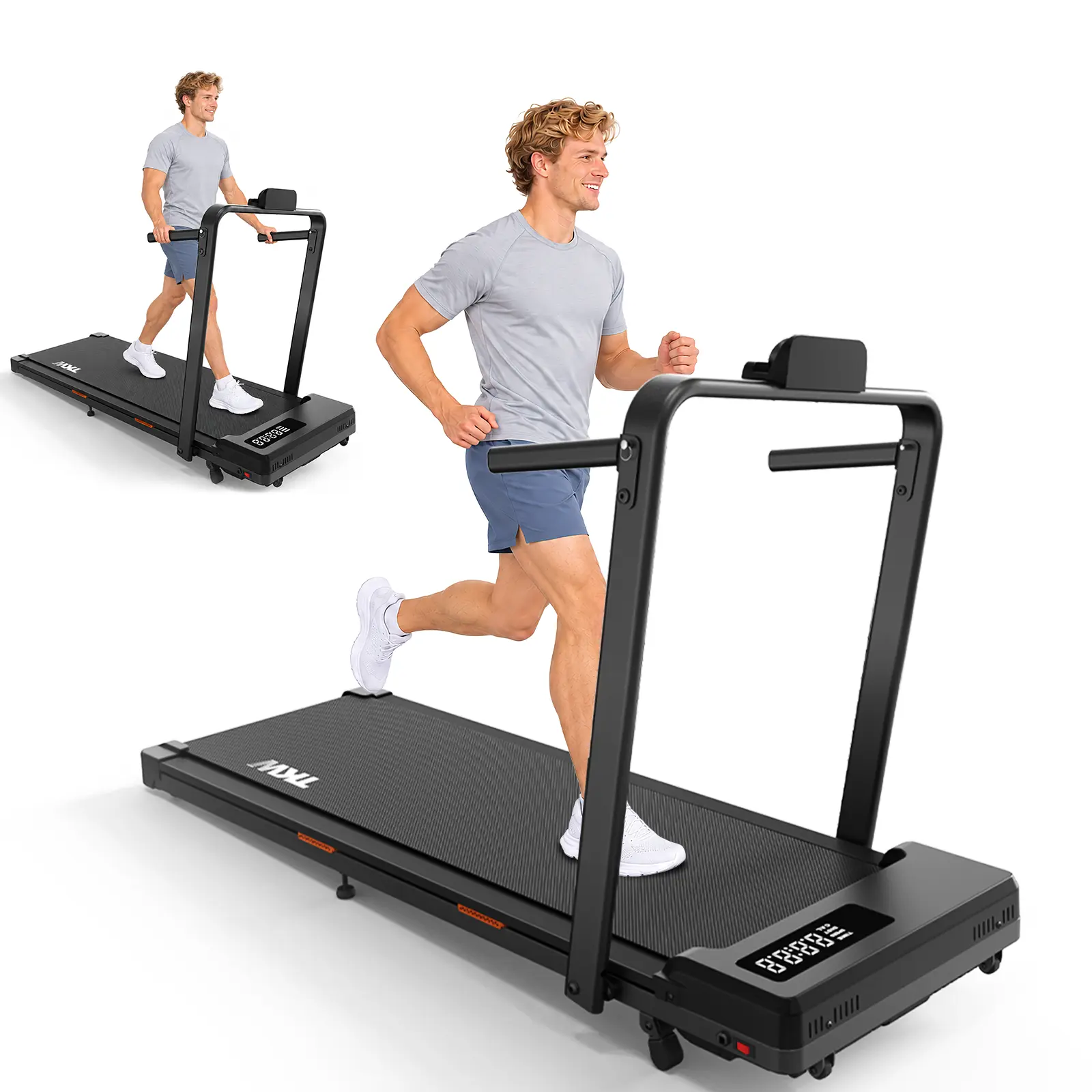 TKW Adaptive Speed Contro Treadmill,5% Incline, Extra-Long Walking pad,Treadmill with Handrails,RemoteControl Home Exercise Equipment HomeGym Equipment