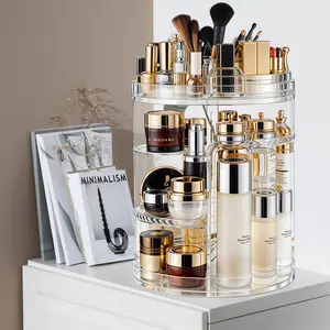 Makeup Organizer Rotating, 8-Layer Large Capacity Cosmetics Organizer, 360 Adjustable Skincare Spinning Stand, Clear Makeup Carousel for Vanity, Countertop -Plus Size Boxes Gift Smooth makeup organizer jewelry organizer adhd organization products