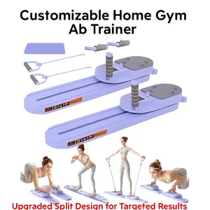 Multifunctional Ab Roller & Abdominal Board Set, Foldable Space-Saving Design, 360° Adjustable for All Body Types, 40+ Workout Moves, Ideal for Home Office Outdoor Fitness