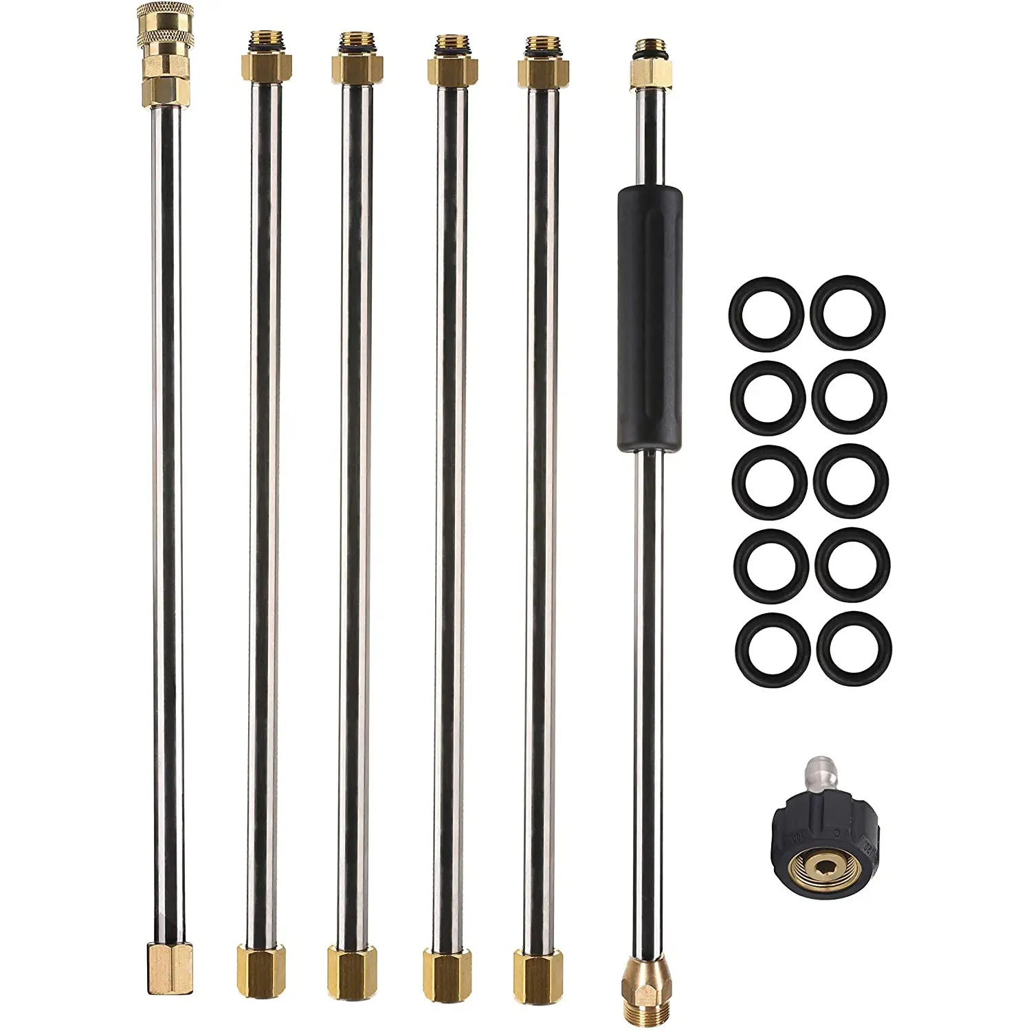 Tool Daily 90-In Power Washer Lance Extension Wand Attachment, 1/4-In Quick Connect, M22 Fitting, 4000 PSI Pressure Washer Accessory, Pressure Washer Attachment