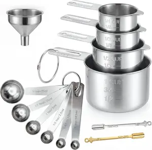 Measuring Spoons Set Steel Cups Combo