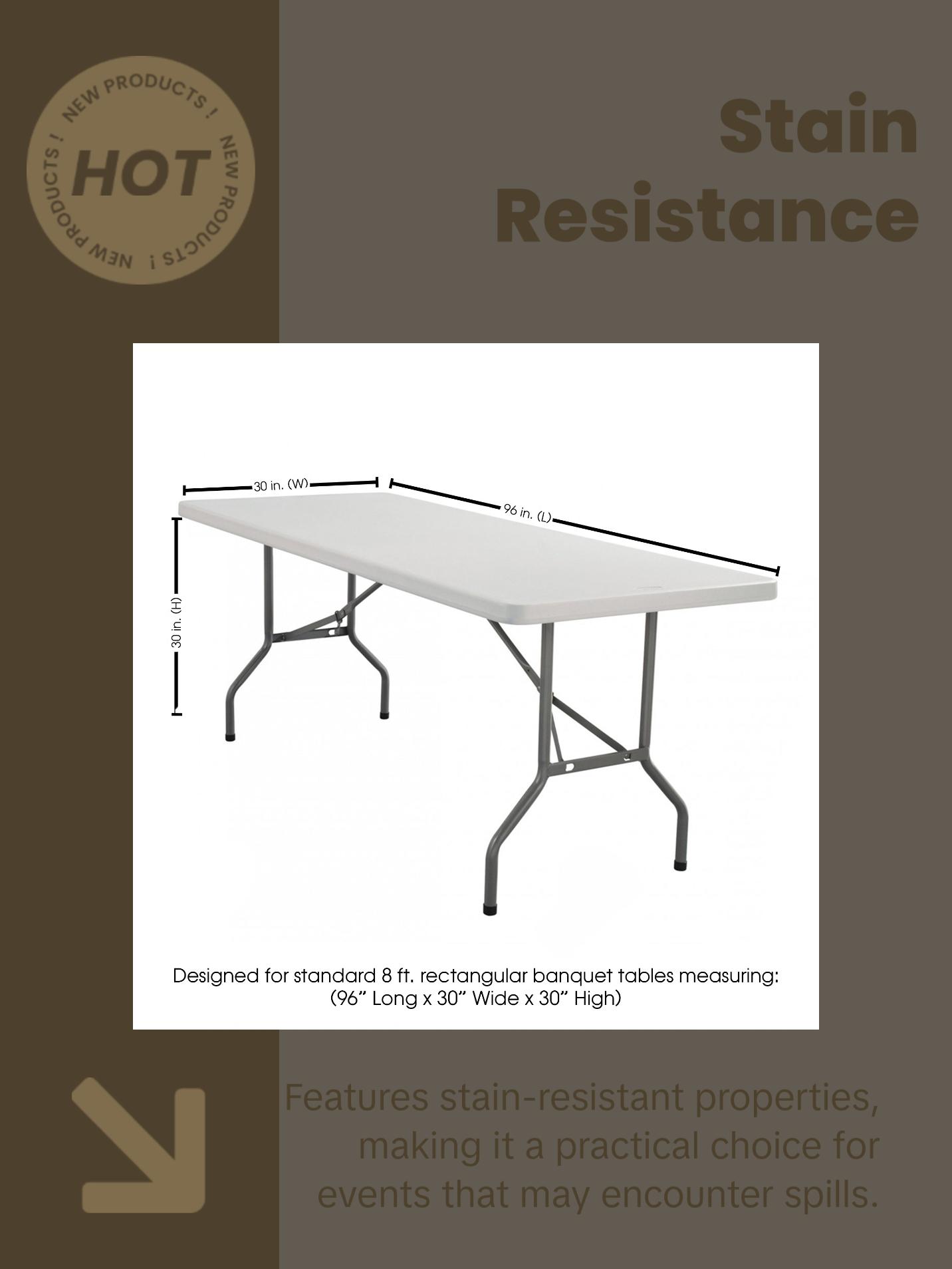 8 ft. Polyester Fitted Tablecloth Rectangular Black