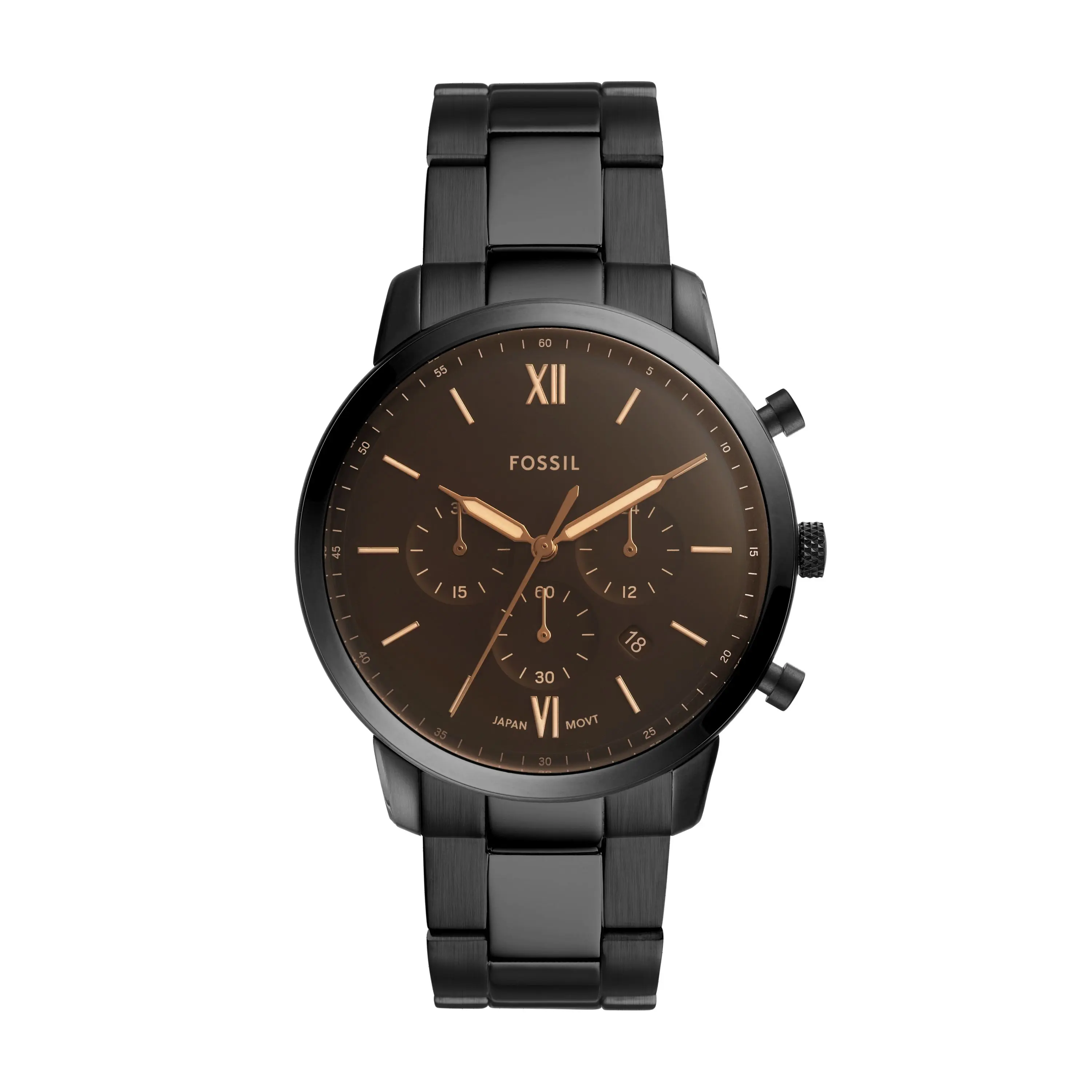 Fossil Men's Neutra 44mm Chronograph, Black-Tone Stainless Steel Watch