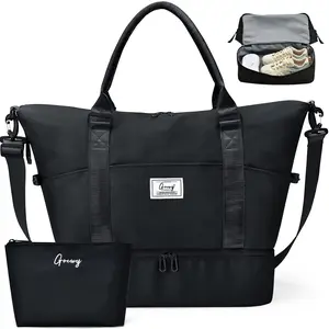 Weekender Bag Travel DuffelBag with Shoe Compartment and ToiletryBag for Women, Carry on Overnight Bag