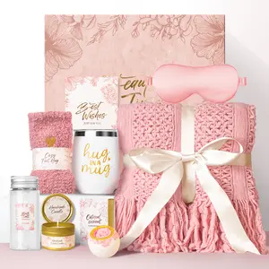LIMSUKMF Mother's Day Gifts for Women – Birthday-Wrapped Gift Basket for Teen Girls, Filled with Trendy Items & Fun Empowering Challenge Tasks, Perfect Self-Care Spa Set for Mom, Wife, Daughter, Niece, or Sister