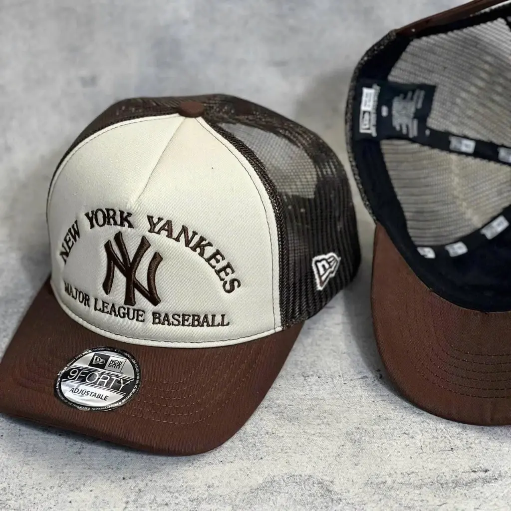 2026 New Era NY Yankees Mesh Trucker Cap, Adjustable Snapback Baseball Hat, Black Sports Collectible Headwear campingessentials