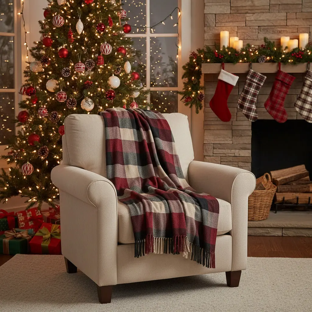 Heirloom Farm Primitive Check Woven Throw
